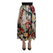 Dolce & Gabbana Blommig högmidjig kjol Multicolor, Dam