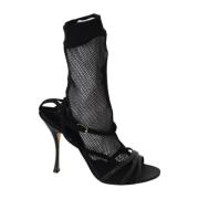 Dolce & Gabbana Högklackade sandaler med korsade remmar Black, Dam