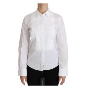 Dolce & Gabbana Lyxig Logo Krage Polo Shirt White, Dam