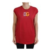 Dolce & Gabbana Röd Ärmlös Tank Top T-Shirt Red, Dam