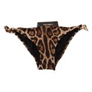 Dolce & Gabbana Brun Leopardmönstrad Bikiniunderdel Brown, Dam