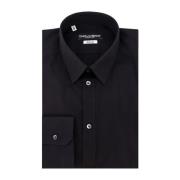 Dolce & Gabbana Svart Bomullsskjorta med Slim Fit Black, Herr