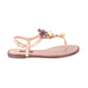 Dolce & Gabbana Stiliga platta sandaler för kvinnor Pink, Dam