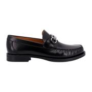 Salvatore Ferragamo Svarta Läderloafers Aw23 Black, Herr