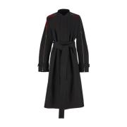 Salvatore Ferragamo Svart Trenchcoat med Dragkedjedetaljer Black, Dam