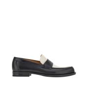 Salvatore Ferragamo Tvåfärgade logo-debossed loafers Black, Dam