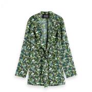 Scotch & Soda Blazer med tryck och midjeband Green, Dam