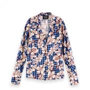 Scotch & Soda Regular Fit Blus i Blått Blue, Dam