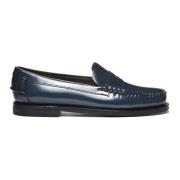 Sebago Blå Läderplatta Skor Blue, Dam