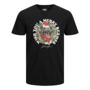 Jack & Jones Jorchristmas mugshot tee ss c.n xmas - 12221440 Black, He...