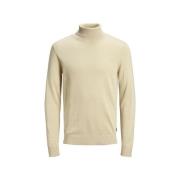 Jack & Jones Stickad rullkrage tröja Beige, Herr