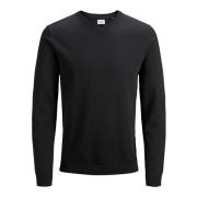 Jack & Jones Herr Svart V-Hals Stickat Black, Herr