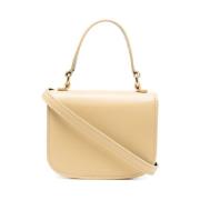 Jil Sander Champagne Logo-Plaque Tote Bag Beige, Dam