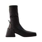 Jil Sander Svarta Läder Ankelboots Black, Dam