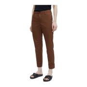 Closed Högmidjade Slim Fit Byxor Brown, Dam