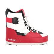 Moon Boot Bicolor Mid Sneaker med Logo Red, Herr