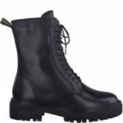 Tamaris Stilfulla Läder Ankelboots Black, Dam