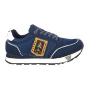 Aeronautica Militare Klassiska Sneakers med Tricolor Pilar i Blått Blu...