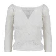 Alberta Ferretti Långärmad topp White, Dam