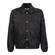 Alexander McQueen Jacka med tryckknappar och graffiti logo Black, Herr