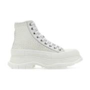 Alexander McQueen Vita Raffia Tread Slick Sneakers White, Dam