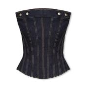 Alexander McQueen Denim korsett Blue, Dam