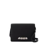 Alexander McQueen Svart Läder Fyra Ring Väska - Cross Body Stil Black,...