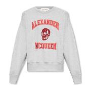 Alexander McQueen Sweatshirts Hoodies Gray, Herr