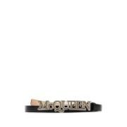 Alexander McQueen Svart läderbälte - Höjd: 2 cm Black, Herr