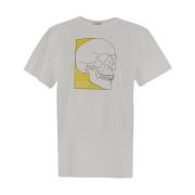 Alexander McQueen Skull Print T-Shirt Beige, Herr