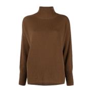 Allude Brun Mockneck Sweater 1/1 Brown, Dam