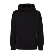 C.P. Company Diagonal Fleece Goggle Hoodie Style Black, Herr