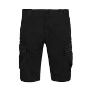 C.p. Company Stretch Sateen Cargo Shorts med Förstärkta Bältesöglor Bl...