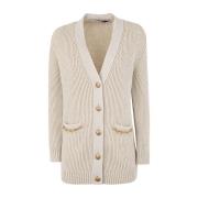 Golden Goose Räfflad Jacquard Ull Cardigan Beige, Dam