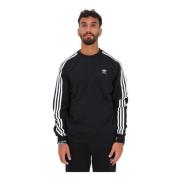 Adidas Originals Svarta Sweaters med 3 Stripes Black, Herr