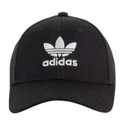 Adidas Originals Svart Bomull Baseballkeps med Oversized Trefoil Logo ...