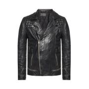 AllSaints Conroy Leather Biker Läderjacka Blue, Herr