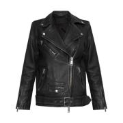 AllSaints Billie Biker Läderjacka Black, Dam