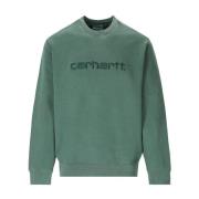 Carhartt Wip Grön Duster Sweatshirt med Broderad Logotyp Green, Herr