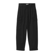 Carhartt Wip Kvinnors Collins Pant i ekologisk bomullstwill Black, Dam