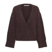 Gestuz Plum Melange Knapp Cardigan Brown, Dam