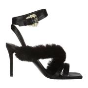 Versace Jeans Couture Högklackade sandaler för kvinnor Black, Dam