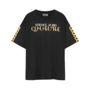 Versace Jeans Couture Logo Chain Bomull T-shirt Black, Herr