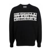 Versace Jeans Couture Herr Svart Jacquard Sweatshirt Black, Herr