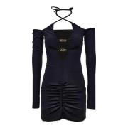 Versace Jeans Couture Velvet Stretch Mini Klänning Black, Dam