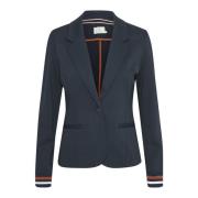 Kaffe Sportig Blazer med Färgglada Ränder Blue, Dam