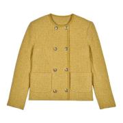 Ba&Sh Guldknäppt Korsad Blazer Yellow, Dam