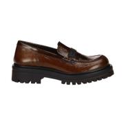 Floris van Bommel Brun Läder Damloafers Brown, Dam