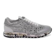 Premiata Silver och Vita Nylon Sneakers för Kvinnor Gray, Dam