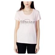 Blauer Sequin Logo Dam T-shirt Pink, Dam